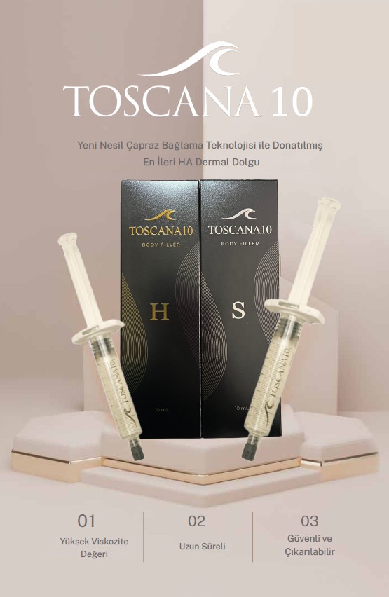 TOSCANA 10 H ve S ürün kutuları ve enjektörleri